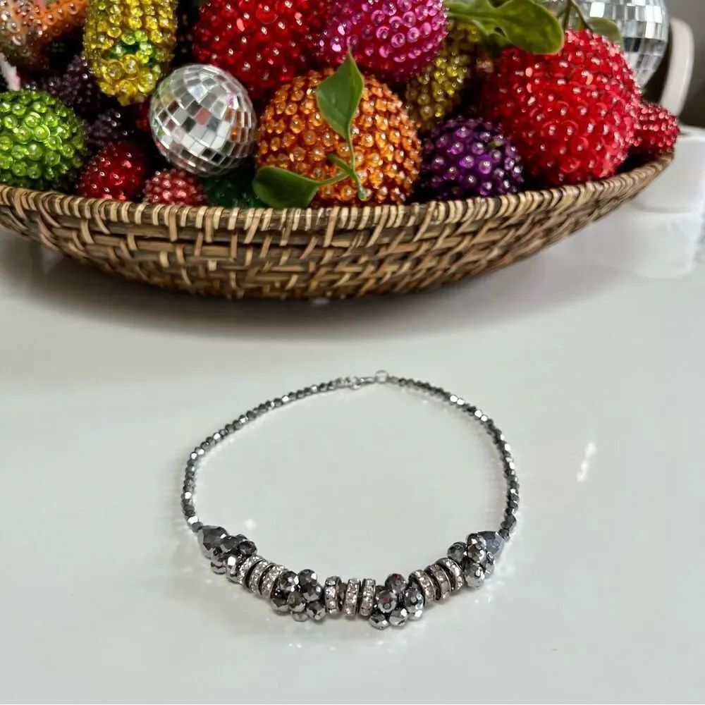 Stunning Handmade Sparkly Crystal Marcasite Gem Collar Choker Necklace